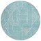 Homeroots 8' Teal Blue And Ivory Round Abstract Washable Indoor Outdoor Area Rug 594961 - alternate 5