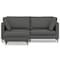 Homeroots 76" Gray Fabric Sofa With Ottoman With Black Legs 641074 - alternate 2