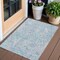 Homeroots 3' X 5' Sky Blue And Denim Blue Abstract Washable Indoor Outdoor Area Rug 588480 - alternate 1