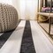 Jonathan Y Aveiro Wide Stripe Black/Cream 4 ft Round Indoor/Outdoor Area Rug SMB112B-4R - alternate 3