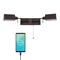 Jonathan Y Arlo 54" 2-Light Farmhouse Industrial Double Swing Arm Iron LED Wall Sconce w/Pull-Chain USB Chargin JYL6016A - alternate 6