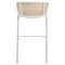 Leisuremod Ervilla Wicker Bar Stool with Fabric Seat and White Powder Coated Steel Frame, Grey, 2PK EBW-31GR2 - alternate 6