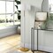 Homeroots 61" Brass Two Light Floor Lamp With White Frosted Glass Drum Shade 523570 - alternate 3