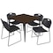 Regency Square Kahlo Breakroom Table W/ 4 Zeng Stack Chairs, 48 in W, 48 in L, Neo Walnut TPL4848NWBK44BK - alternate 1