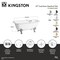 Kingston Brass 67" Cast Iron Rectangular Double Ended Clawfoot Tub, No Faucet Drillings, White/Brushed Brass VCTQND6732NL7 - alternate 2