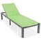 Leisuremod Marlin Grey Aluminum Patio Chaise Lounge Chair Set of 2 with Square Fire Pit Table, Green MLGRCF21-77G2 - alternate 5
