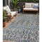 Homeroots 5' X 8' Denim Blue Beige And Brown Floral Washable Indoor Outdoor Area Rug 605850 - alternate 1