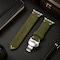 Elegani Leather Band Compatible with Apple Watch 49mm, Green, Silver, Black, Rose Gold, Yellow Gold Buckle SDQR-GRN-49 - alternate 2