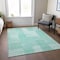 Homeroots 10' X 14' Teal Blue Aqua And Ivory Striped Washable Indoor Outdoor Area Rug 581682 - alternate 5