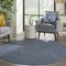 Homeroots 6' Navy Blue Round Power Loom Area Rug 522570 - alternate 6