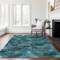 Homeroots 8' X 10' Teal Blue Aqua And Gray Abstract Washable Indoor Outdoor Area Rug 587155 - alternate 4