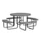 Leisure Craft Round Picnic Table, Granite, Surface Mount, 46 in T46ROSM-GRANITE - alternate 1