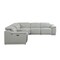 Homeroots Light Gray Italian Leather Power Reclining U Shaped Six Piece Corner Sectional With Console 476589 - alternate 3