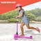Campior Pink Mini 3-Wheel Scooter for Kids, LED Light-Up Wheels, Adjustable Handlebar, Rear Foot Brake CAMKSPNK - alternate 4