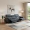 Homeroots 96" Blue Leather Reclining Wood USB Sofa 719566 - alternate 2