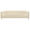 Homeroots 90" Ivory Velvet Sofa And Toss Pillows With Gold Legs 489538 - alternate 4