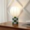 Jonathan Y Valarie 10.25" Contemporary Modern Checkerboard Ceramic w/Ribbed Cocoon Globe Shade LED Mini Table L JYL4203D - alternate 5