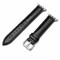 Elegani Ostrich-Embossed Leather Band Compatible with Apple Watch 45mm, Black, Silver Buckle LAT3-BLK-SLV-45 - alternate 1
