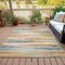 Homeroots 9' X 12' Gold Gray And Ivory Striped Washable Indoor Outdoor Area Rug 631411 - alternate 4