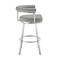 Armen Living Magnolia 26in Swivel Counter Stool in Brushed Stainless Steel with Light Gray Faux Leather LCMGBABSGRY26 - alternate 4
