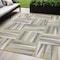 Homeroots 5' X 8' Beige Gray And Ivory Geometric Washable Indoor Outdoor Area Rug 598233 - alternate 1