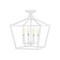Jonathan Y Plains 12" 4-Light Modern Farmhouse Metal Open-Frame Pagoda LED Semi Flush Mount Mini Lantern, White JYL7610E - alternate 6