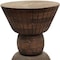 Homeroots 22" Brown Distressed Solid Wood Round Drum End Table 634155 - alternate 2