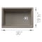Blanco Inteos SILGRANIT 30in Single Bowl Reversible Undermount Workstation Kitchen Sink - Truffle 443307 - alternate 2