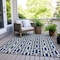Homeroots 10' X 14' Navy Blue And Ivory Geometric Washable Indoor Outdoor Area Rug 594862 - alternate 5