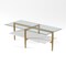 Homeroots 47" Gold Glass And Steel Coffee Table With Shelf 520947 - alternate 3