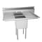 Koolmore 1 Compartment Stainless Steel NSF Commercial Kitchen Prep & Utility Sink with 2 Drainboards SA151512-15B3 - alternate 4