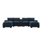 Homeroots 55" Blue Fabric Modular USB Sleeper Sofa 568288 - alternate 1