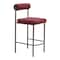 Homeroots Set of Two 26" Red and Bronze Shearling and Steel Low Back Counter Height Bar Chairs 555696 - alternate 4