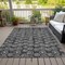 Homeroots 9' X 12' Black Gray And Ivory Geometric Washable Indoor Outdoor Area Rug 583328 - alternate 5