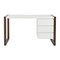 Homeroots 51" White and Brown Writing Desk With Three Drawers 400747 - alternate 1