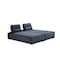 Homeroots Blue 100% Polyester Stationary L Shaped Two Piece Sofa And Chaise 473578 - alternate 5