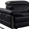 Homeroots 169" Black Top Grain Leather Reclining Metal USB Sofa 720350 - alternate 4