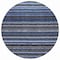 Homeroots 8' Denim Blue And Gray Round Striped Washable Indoor Outdoor Area Rug 577765 - alternate 2