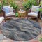 Homeroots 8' Gray And Silver Round Abstract Washable Indoor Outdoor Area Rug 631307 - alternate 2