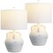 Jonathan Y Altea 20.5 in. Rustic Coastal Pottery Jar LED Table Lamp, White, 2PK JYL5502A-SET2 - alternate 1