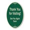 Signmission Thank You For Visiting See You Again Soon, 12 In X 18 In Architectural Oval, Heavy Gauge Aluminum A-OV-G-1218-9879 - alternate 1
