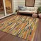 Homeroots 5' X 8' Orange And Beige Striped Washable Indoor Outdoor Area Rug 609043 - alternate 3