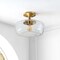 Jonathan Y Marfa 14" 1-Light Modern Farmhouse Schoolhouse Frosted Glass/Metal LED Semi Flush Mount, Brass Gold JYL7517B - alternate 5