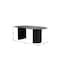 Homeroots 86" Black Solid Wood Pedestal Base Oval Dining Table 720692 - alternate 3