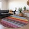 Homeroots 8' Lavender Blush And Blue Round Striped Washable Indoor Outdoor Area Rug 614811 - alternate 4