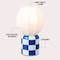 Jonathan Y Valarie 10.25" Contemporary Modern Checkerboard Ceramic w/Ribbed Cocoon Globe Shade LED Mini Table L JYL4203B - alternate 4