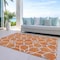 Homeroots 10' X 14' Orange And Ivory Geometric Washable Indoor Outdoor Area Rug 613030 - alternate 3