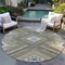 Homeroots 8' Beige Gray And Ivory Round Tribal Washable Indoor Outdoor Area Rug 598090 - alternate 5