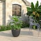 Leisuremod Dahlia Tapered Round Fiberstone & MgO Clay Planter with Cover, Weather-Resistant DP14BL - alternate 2