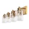 Jonathan Y Irving 27.75" 4-Light Seeded Glass/Iron Modern Contemporary LED Vanity Light, Brass Gold JYL7558D - alternate 4